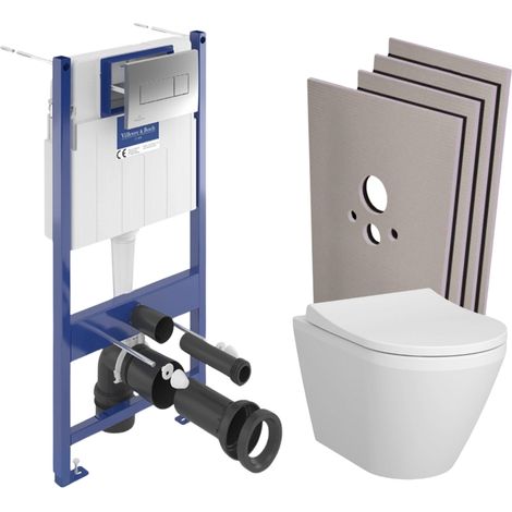 ViConnect Pro S Pack WC bâti Villeroy & Boch + WC sans bride + abattant SoftClose + set d'habillage + plaque (VCNINTEGRARS2SBCH) (1/5)