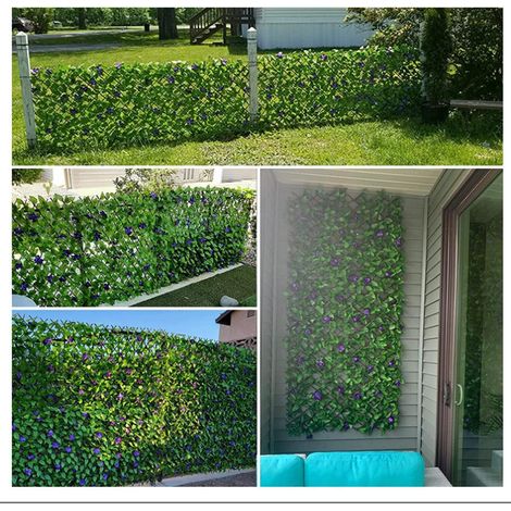 Clôture extensible artificielle végétale pour la décoration murale d'un balcon extérieur (1/5)