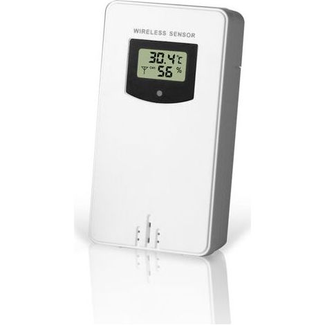 -Capteur Intelligent Portée de Transmission de 60 M Capteur de Station Météo IPX4 Capteur de Température et d'humidité étanche Compatible avec E24271 pour Bureau Suspendu (WHITE) (1/5)