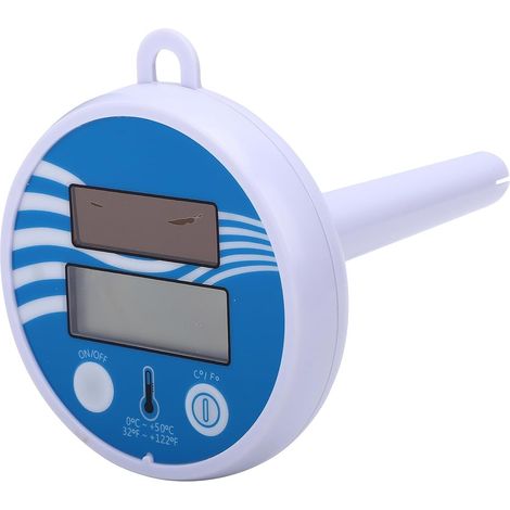 Thermometre Piscine, Thermometre Bain, Thermomètre de piscine Solaire Numérique avec écran LCD et Cordon pour Piscines Extérieures et Intérieures, Jacuzzi, Bassins et Baignoires (1/5)