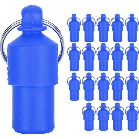 20 pièces anti-perte étiquette pour animaux de compagnie chien chat ID nom adresse étiquette stockage baril Tube collier pendentif (bleu) (1/5)