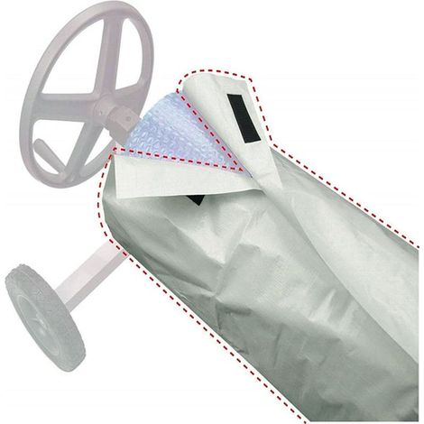 Couverture Enrouleur Bache Piscine en Tissu Imperméable,Couverture de Protection Piscine Extérieur,Couverture pour Bache Solaire,Bache de Piscine Anti-Vent/Pluie/Poussière/UV,49096cm (1/5)