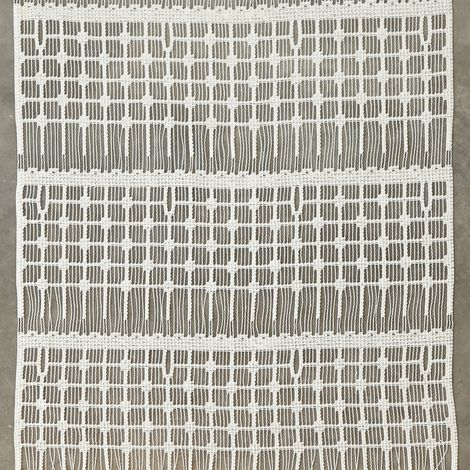 Modulable brodé à carreaux Ivoire 75x90 cm