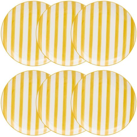 Lot de 6 Assiettes Plates "Charlie" 27cm Jaune (1/5)