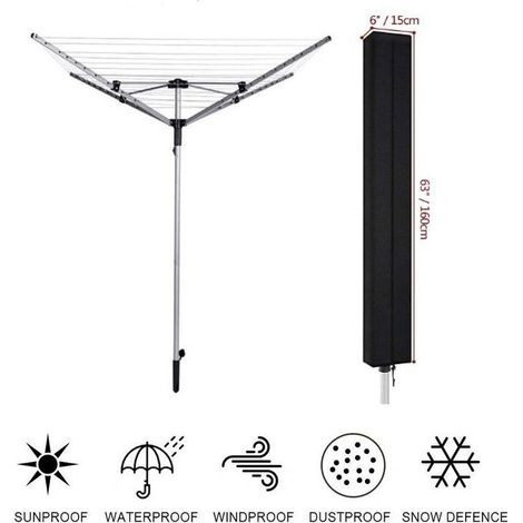 (160x15x15 cm)Housse de parapluie pour sèche-linge. housse pour étendoir à vêtements. housse pour étendoir pour parapluie extérieur. housse de protection imperméable pour sèche-parapluie (1/5)