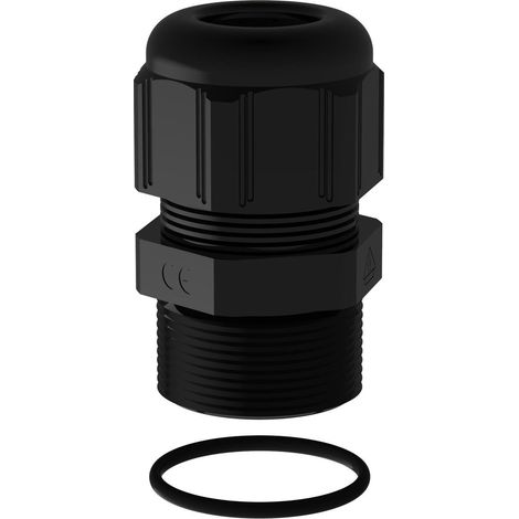 Presse-étoupe plastique IP68 ISO16 noir RAL9011 LEGRAND 381559 (1/2)