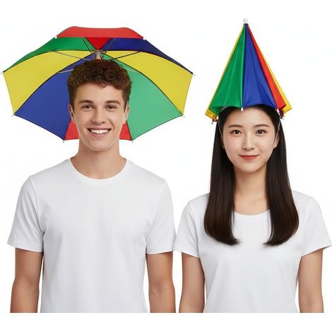2 parapluies pliants 50 cm, arc-en-ciel, 32 cm de long. (1/5)
