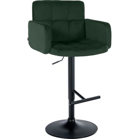 Taburete de Bar Los Angeles Terciopelo Verde oscuro Negro (1/5)