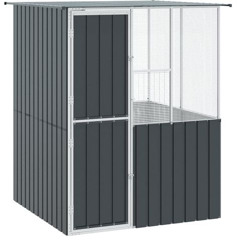 Cage pour oiseaux Anthracite 154 x 154 x 200 cm Acier galvanisé CFW52012 (1/4)