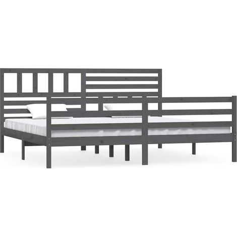 Maison Exclusive - Massivholzbett Grau 200x200 cm (1/5)