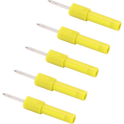 5 sondes de test isolées 4 mm avec embouts bananes pour multimètre, jeu de pièces jaunes (1/5)