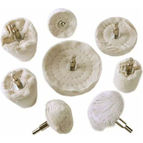 Kit Polissage Perceuse Aluminium, Kit Polissage Aluminium Brosse Roue Polissage pour Perceuse Chrome Inox Alu Metal 8pcs (1/4)