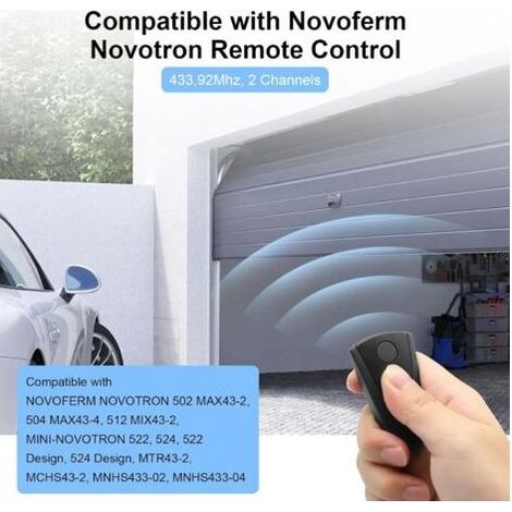 Fernbedienung für Tore und Garagentore, kompatibel mit Novoferm Novotron 502 MAX43-2 und 512 MIX43-2, 433,92 MHz, 2 Kanäle, Schwarz, 3er-Pack (1/5)