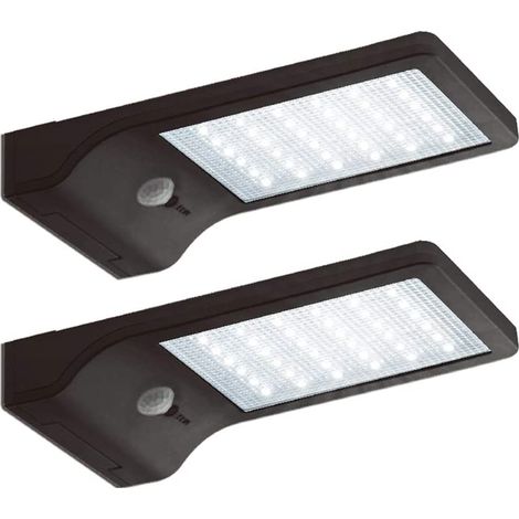 Solarbetriebene LED-Wandleuchte mit Bewegungsmelder, wasserdicht, kabellos – 2er-Set (weiß) (1/5)