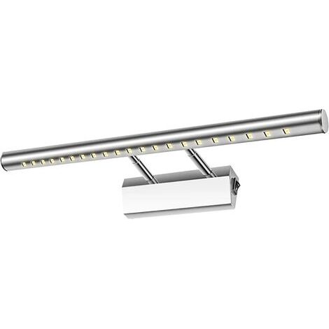 Beijiyi – Applique de salle de bain LED 5W étanche IP44 – Lumière blanche froide 6000K – Réglable 180° avec interrupteur en acier inoxydable – 40cm (1/5)
