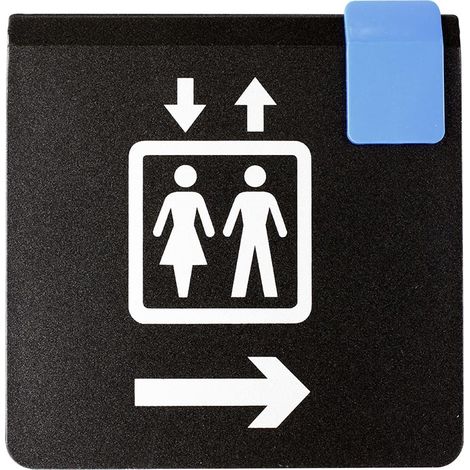Plaque de porte Ascenseur flèche à droite - Europe design 95x95mm - 4270234