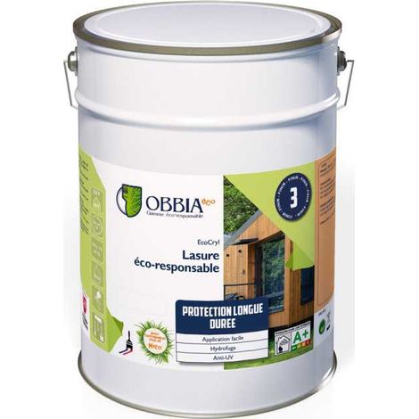Lasure bois extérieure OBBIA ECOCRYL 2,5 L Chêne foncé Satin (1/2)