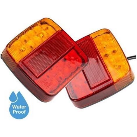12V LED Trailer Light with License Plate Light, Waterproof Parking Tail Light with E Mark Light and Trailer Reflector, Pack of 2 (1/4)