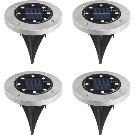 Solar Ground Light - In-Ground Disc Lamp - Waterproof Outdoor Pathway Lighting for Garden Patio Walkway Lawn Driveway - 4 Pack (1/5)