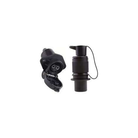 Prise et fiche Sollbry 3 broches pour remorque, étanche 12 V, prise 3 broches femelle/mâle, compatible avec attelage, remorque, camping-car et voiture, 2 points de fixation (1/4)