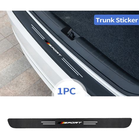(1 autocollant de coffre) Protection de seuil de porte en fibre de carbone,protection de pare-chocs arrière,autocollants en vinyle similicuir pour Audi,BMW,Mercedes-Benz,VW et Ford (1/3)