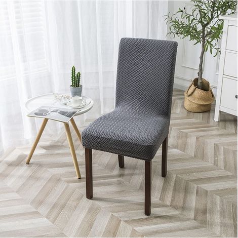 Housse de chaise, gris foncé, 50 x 60 x 15 cm, 1 pièce Housse de chaise de salle à manger extensible, housse de chaise de salle à manger lavable (1/5)