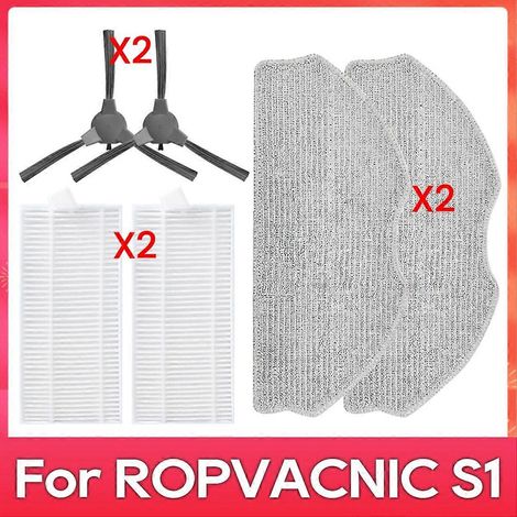 Para ROPVACNIC S1 / Tipdiy G90 / Betboyles V75S / VIPSUN Z1 Cepillo lateral Filtro Fregona Robot Aspiradora Limpiador（）