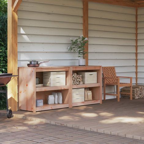 Meuble de cuisine d'extérieur MEPPEL 2 pcs Douglas Naturel vidaXL (1/5)