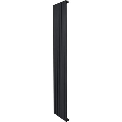 Flat Single Column Radiator - 1800 x 420mm - Black (1/5)