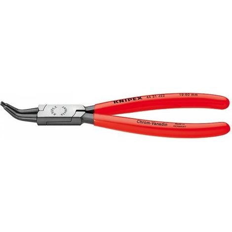 KNIPEX 44 31 J42 Pinza per anelli di sicurezza per anelli di sicurezza interni a fori angolazione a 45° rivestiti in resina sintetica atramentata nera 310 mm