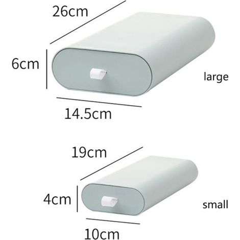 2 pièces tiroir boîte de rangement auto-adhésif crayon plateau support pour stylos sous bureau tiroir de rangement caché Table tiroir boîte maison organisateur boîte (1/3)