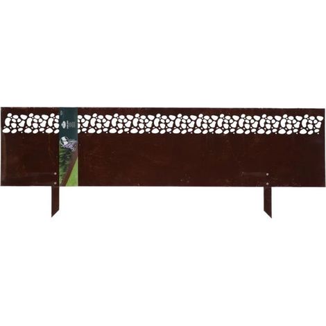 Durchbrochene, rostfarbene Stahl-Garteneinfassung 105 x 35 cm – Witterungsbeständig – Patina-Finish für einen klassischen Stil – Schnelle Montage (1/5)