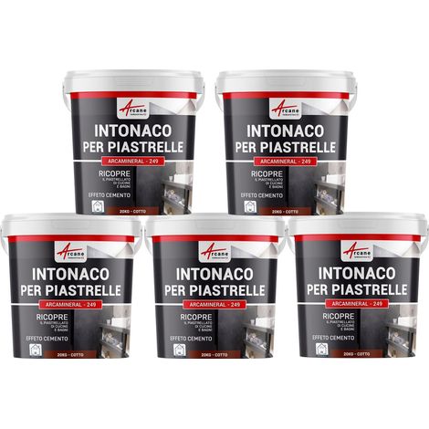 Intonaco per piastrelle del bagno e cucina, su pavimento e pareti - ARCAMINERAL - 5x 20 kg Mattonella - ARCANE INDUSTRIES