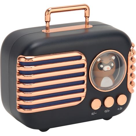 Enceinte Bluetooth 5.0 5 W stéréo compatible carte mémoire, mini-enceinte portable sans fil pour MP3, téléphones portables et ordinateurs portables (noire) (1/4)