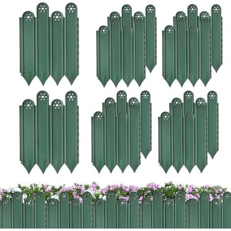 Gartenrand-Set – Rasenkantenzaun – Gartenorganisation – Mühelose Montage – 10 Teile – Grün (1/5)