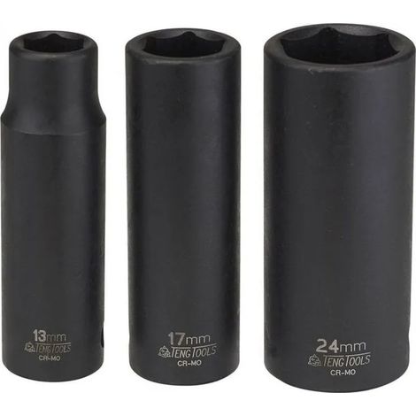 Llave de impacto Teng Tools long thin wall acero cromo molibdeno