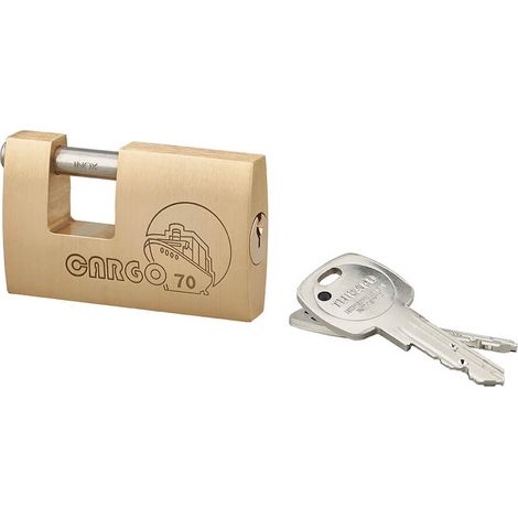 Lucchetto Cargo 70mm, 2 chiavi Adriatic, ottone pieno, arco acciaio inox, serranda, container, garage,  per industria - THIRARD