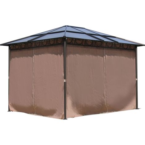 Metall Garten Hardtop Pavillon 3x3,6m mit 4 Seitenteilen Doppelstegplatten Polycarbonat (1/5)