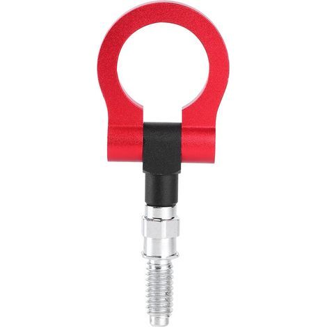 Crochet de remorquage avant en aluminium anodisé – pour voiture, design élégant rouge, compatible série E, fixation facile (1/5)