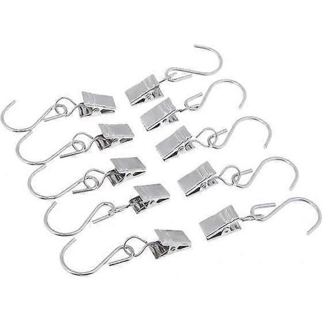 2x 10 pinces à rideaux, crochets de suspension, clips pour activités de plein air (1/5)