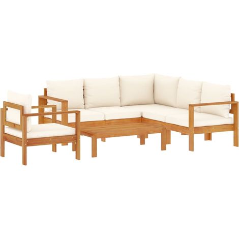 Maison Exclusive - Salon de jardin avec coussins 5 pcs Bois d'acacia solide (1/5)
