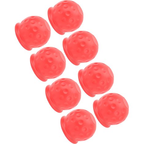 Cachez-boule d'attelage 50mm x8, protection robuste en vinyle souple, housse anti-rayures pour remorque, camping-car, caravane, rouge, résistante aux intempéries. (1/5)