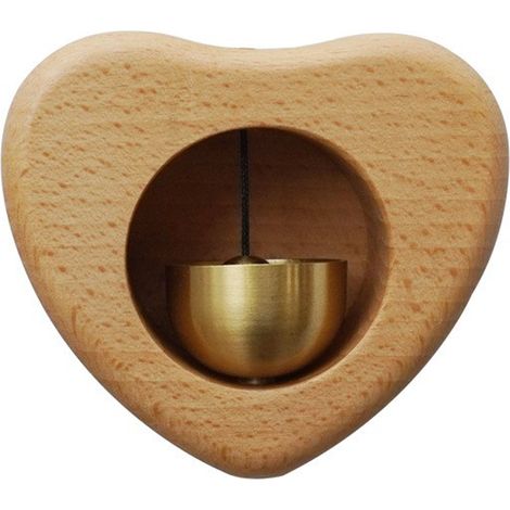 Sonneur à vent artisanal - Dopamine Bell - Cloche en cuivre cœur bois brut - Design moderne 1pc pour porte ou décor murale (1/5)