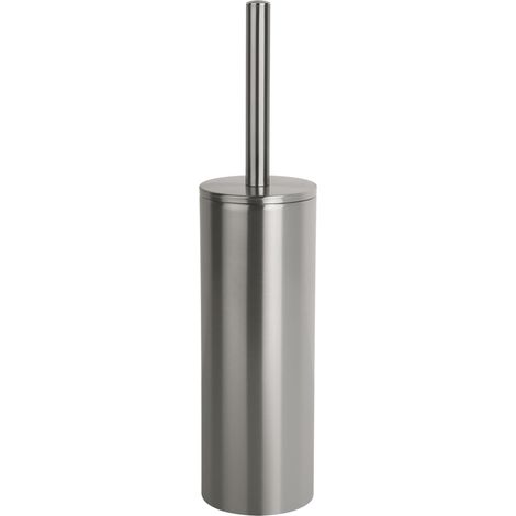 Brosse WC à Poser Porte-Balai Toilette Pot à Balai en Acier Inoxydable avec récipient hygiénique Argent satiné