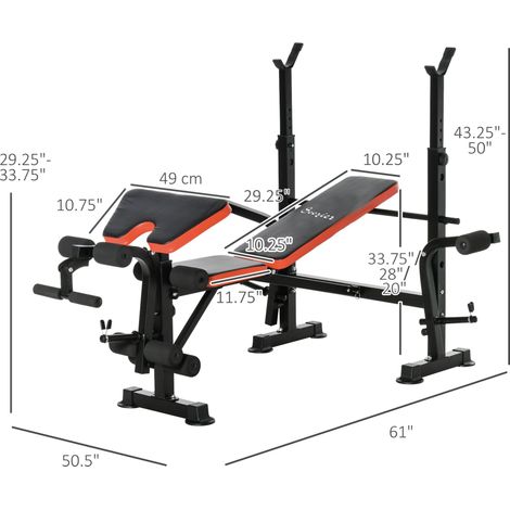 Banc de musculation réglable multipositions pour l'haltérophilie et le renforcement musculaire à domicile (1/5)
