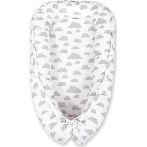 Cocon bébé, double face, parc, lange, Premium BOBONO - nuages gris