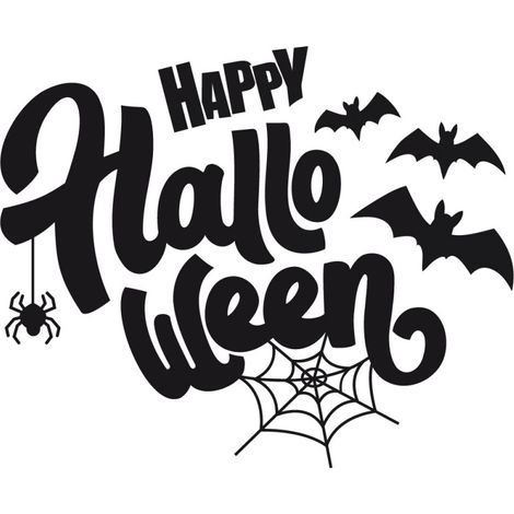 STICKER VITRINE HAPPY HALLOWEEN (VITR010).- Noir - 80 x 65 cm