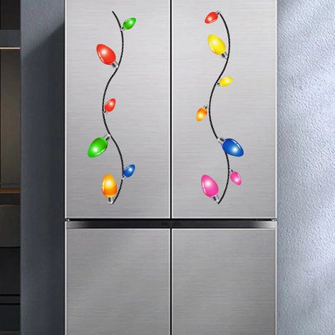 Decal Magnétique Voiture - Motif Guirlande Lumineuse En PVC - Décoration Fenêtre Véhicule Pour Noël - 30 x 39 cm - 1 Pièce (1/5)