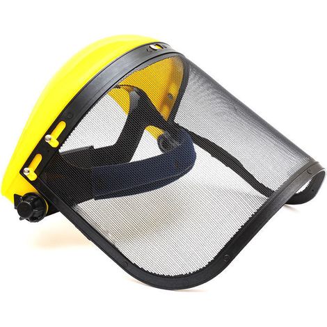 Casco di sicurezza con visiera a rete integrale per la pulizia e l'abbattimento di sterpaglie. Protezione in ambito forestale e agricolo. (1/4)