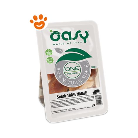 Oasy Dog Snack One Protein con Maiale - Confezione 80 Gr - Snack